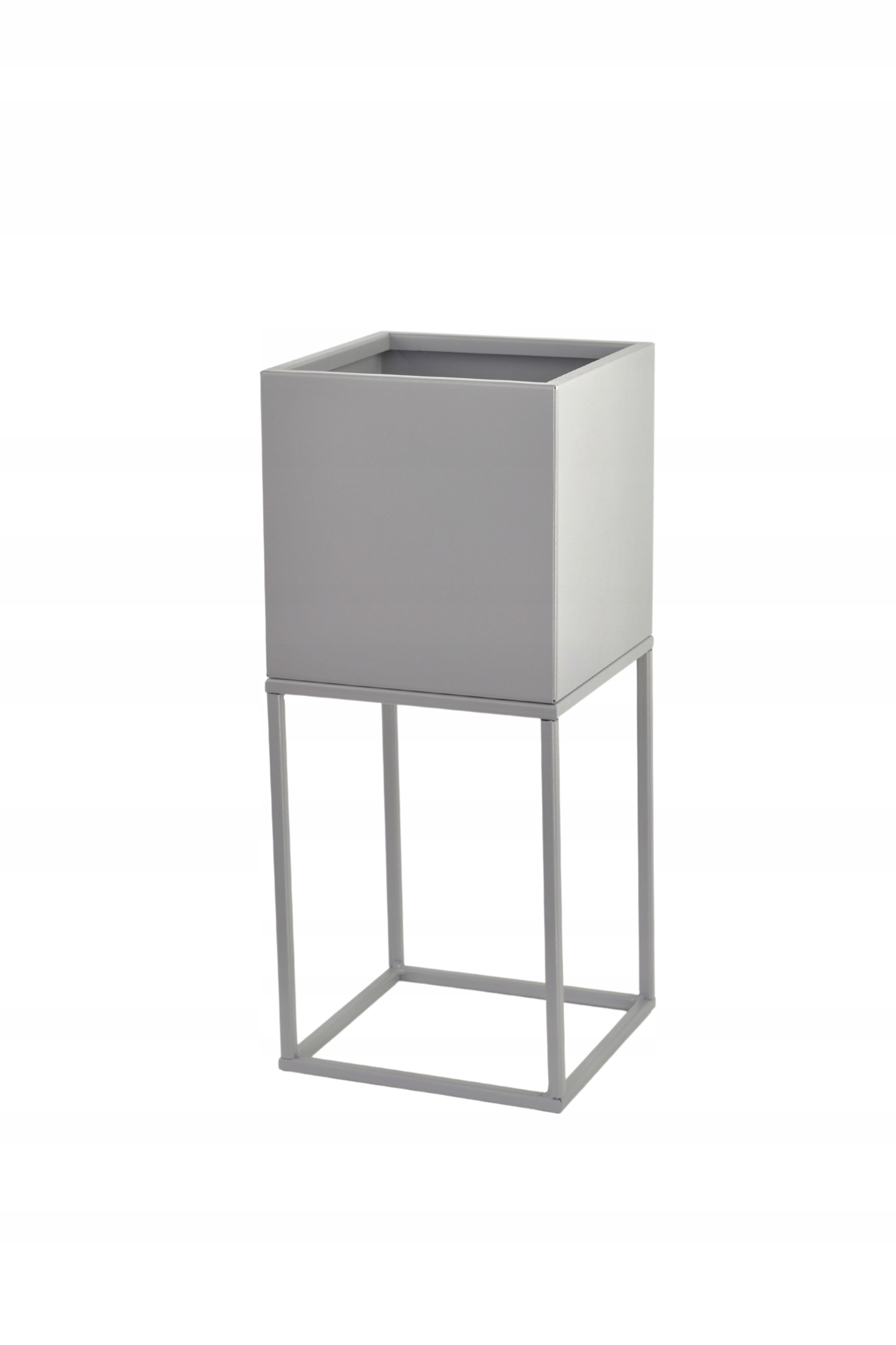 Osłonka Kwietnik Metalowy Stojak Loft Srebrny