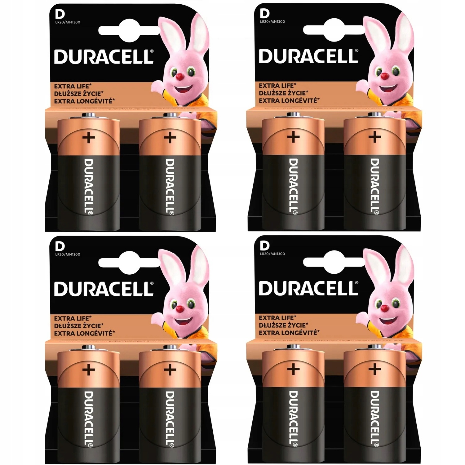 8x Mocne baterie alkaliczne Duracell LR20 D R20 bateria alkaliczna blister