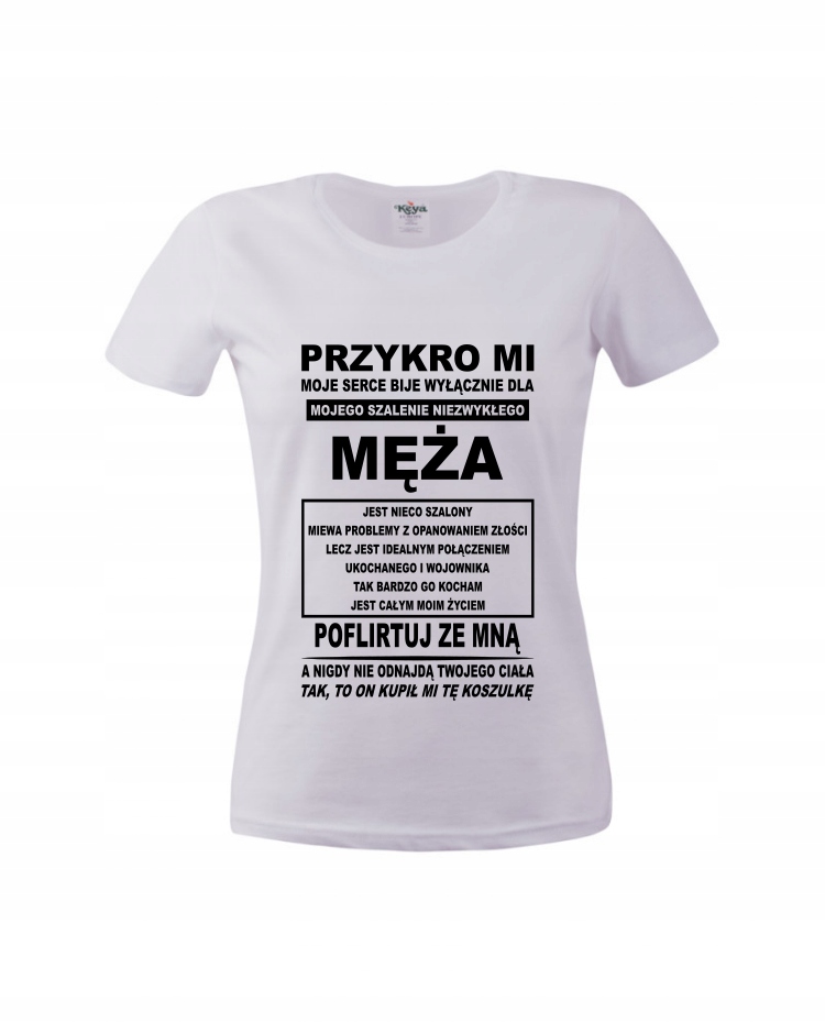 

Koszulka z własnym napisem logo nadrukiem dla żony
