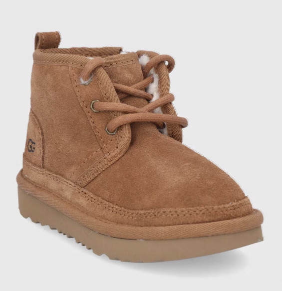 Ugg Brązowe Śniegowce Dziecięce Ze Skóry Zamszowej 23,5 J8B