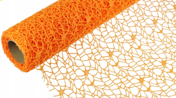 Siatka dekoracyjna Koronkowa ŚLUB 50cm/5yPOMARAŃCZ