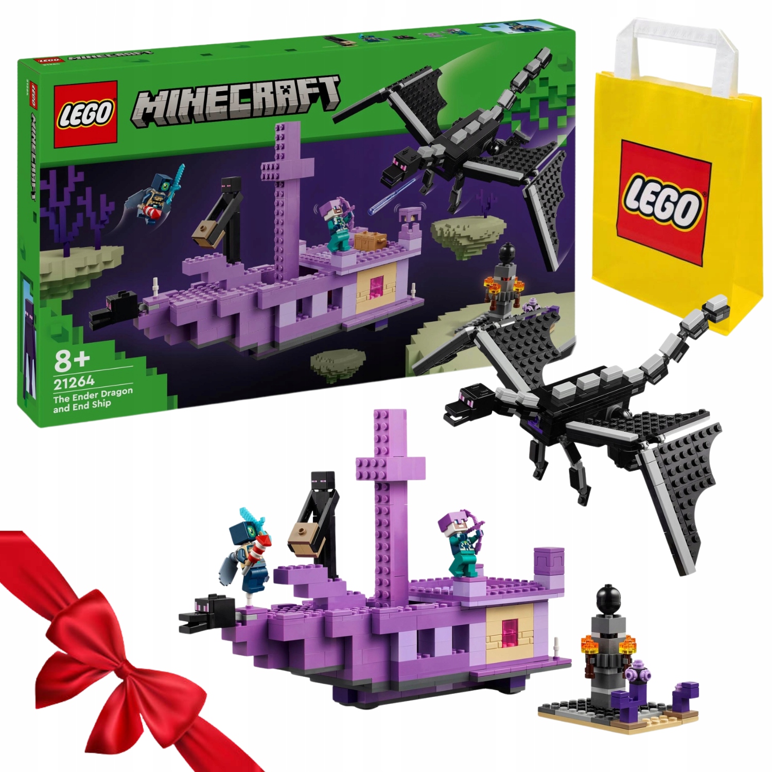 Zestaw Klocków Lego Lego Minecraft 21264 Smok Kresu I Statek Kresu