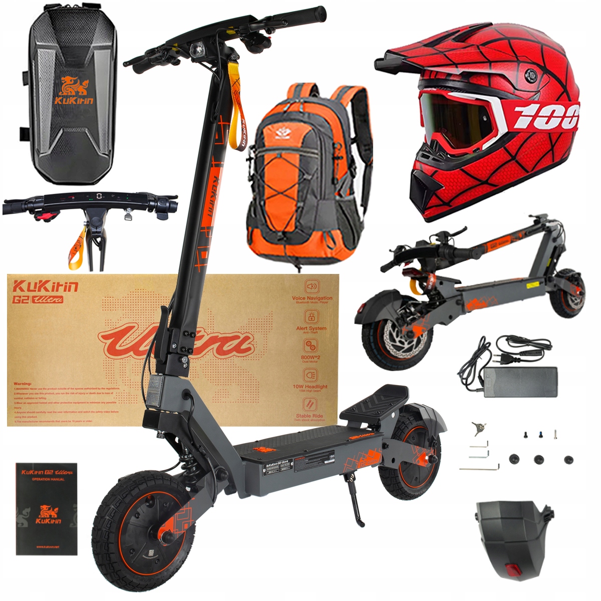 Kukirin G2 Ultra elektrické vozidlo 2000W 55km/h 55KM 48V18Ah 10" dárky