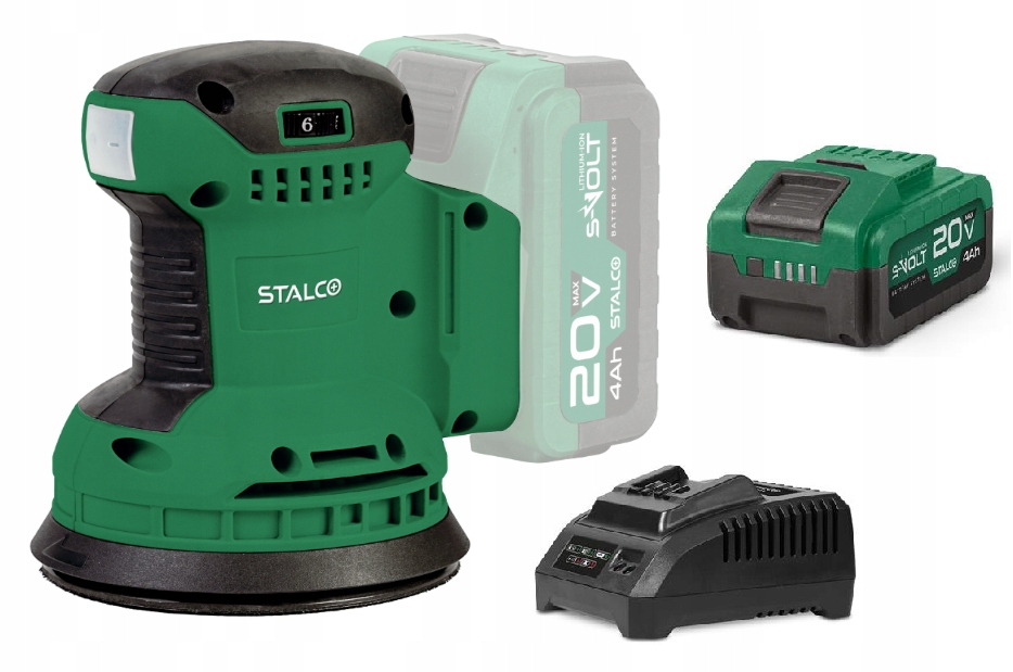 Excentrická bruska ESS20 Set Akumulátor 4AH 20V Stalco S050497343
