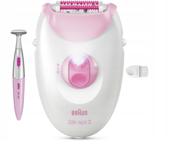 Depilator Braun Silk-epil 3 3-202 Bikini Nogi Biało-różowy