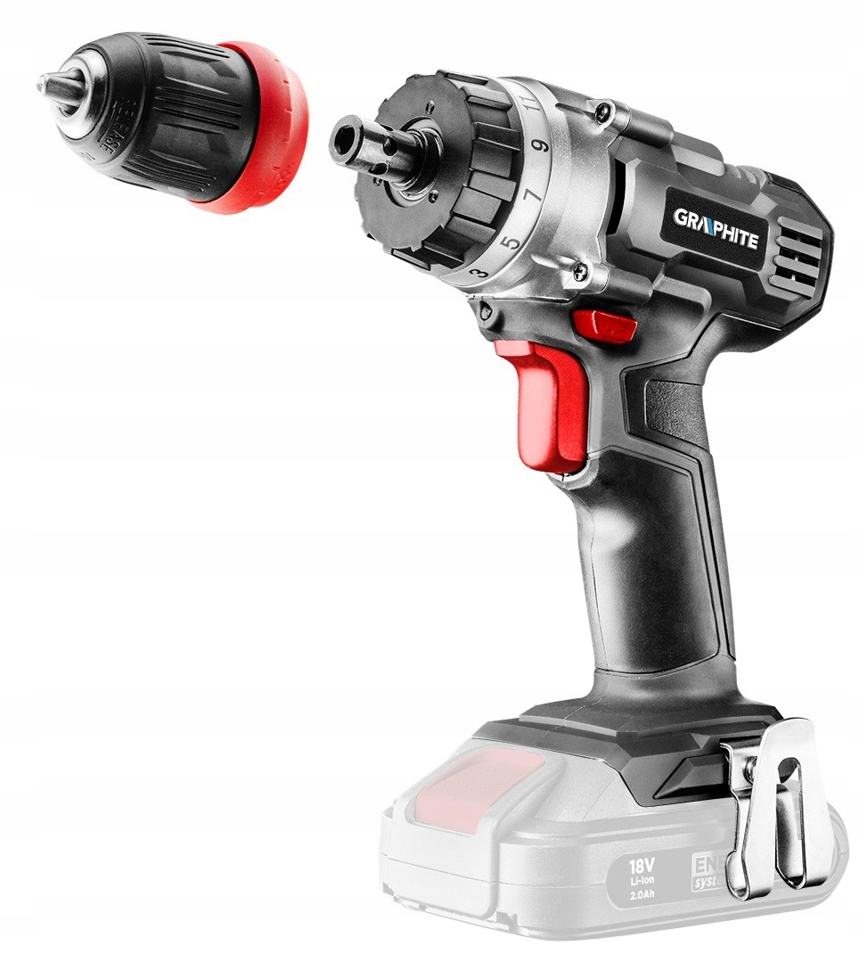 GRAPHITE Wiertarko-wkrętarka aku + 2Ah 18 V Typ uchwytu samozaciskowy