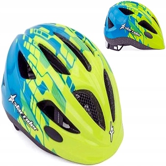 Kask dziecięcy Author Star Rider 46-51cm żółto(fluo)-niebieski mat