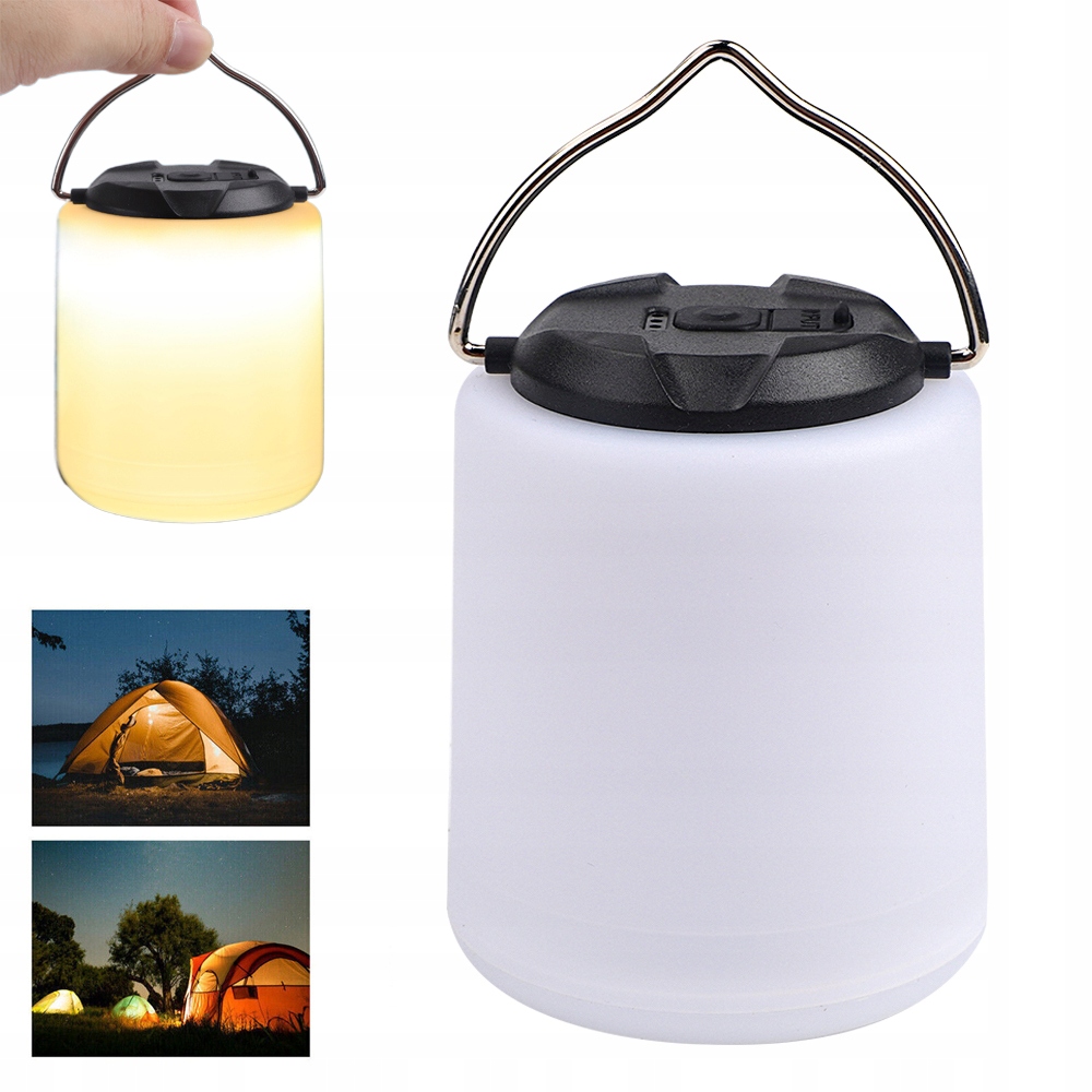 Turystyczna Lampa Awaryjna Kempingowa Latarka Usb Ładowania Led 3 Tryby