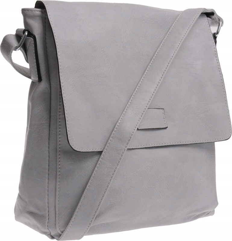 Damska Torebka Listonoszka Miękka Z Klapą szary