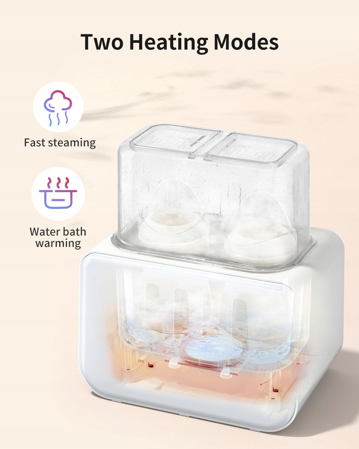 GROWNSY Podgrzewacz Do Butelek Sterylizator 8w1 LCD BPA Free Biały — miniatura 2