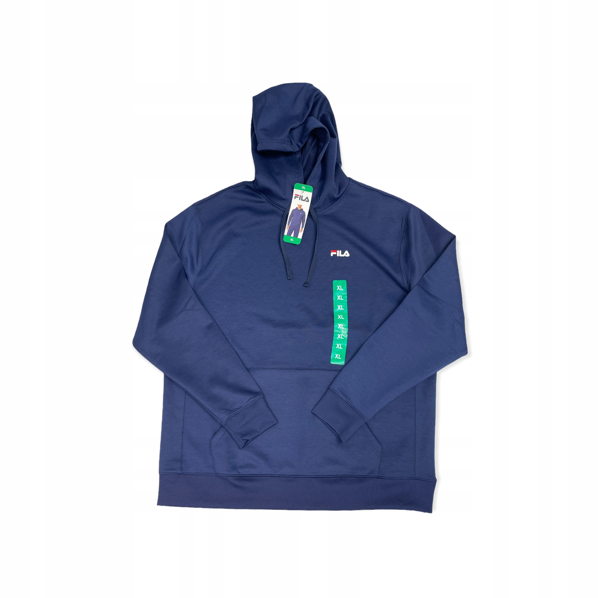 Zatahovací tmavě modrá pánská mikina kapuce Fila XL