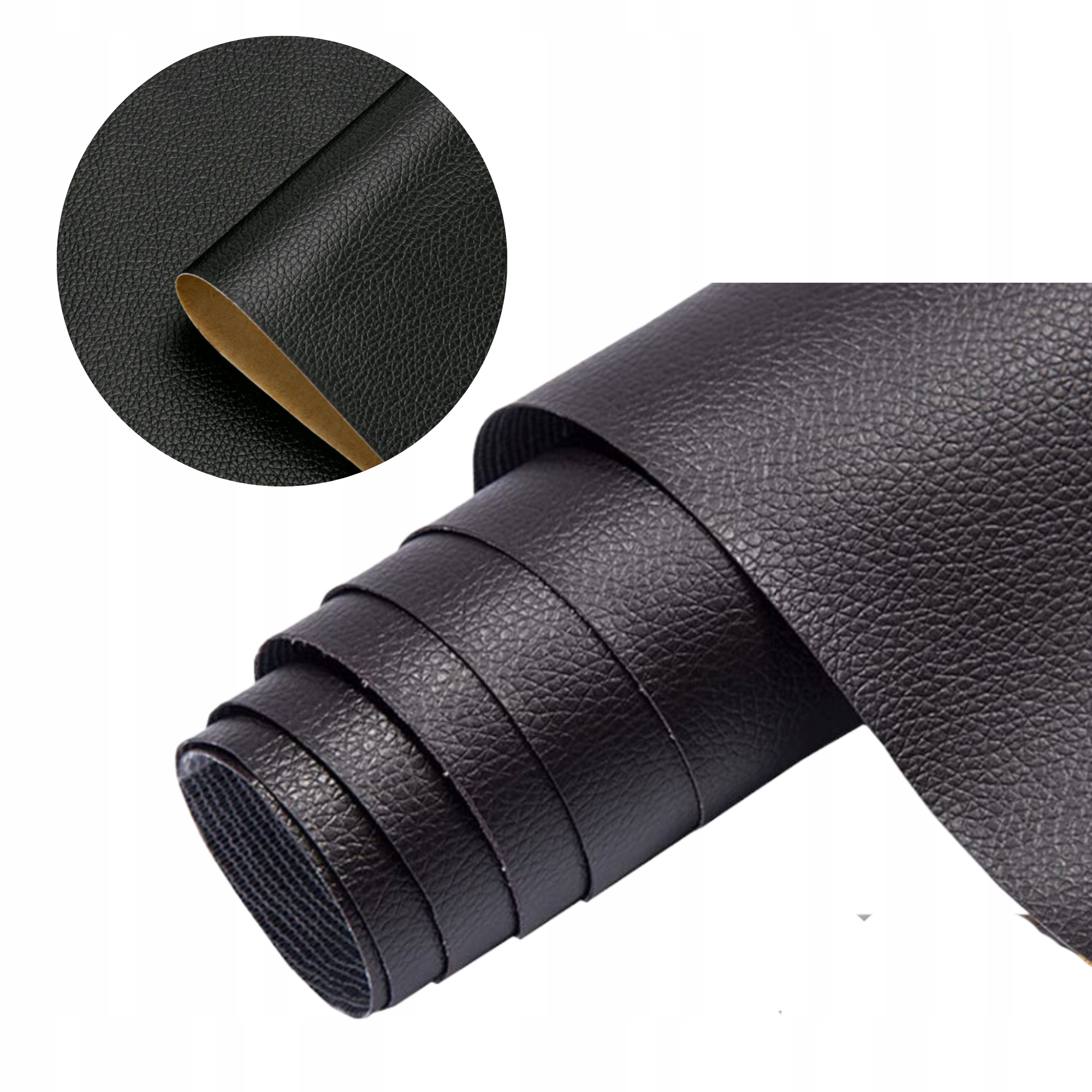 Kůže Samolepicí Eko Kůže Skaj Lepidlo Záplaty Černá