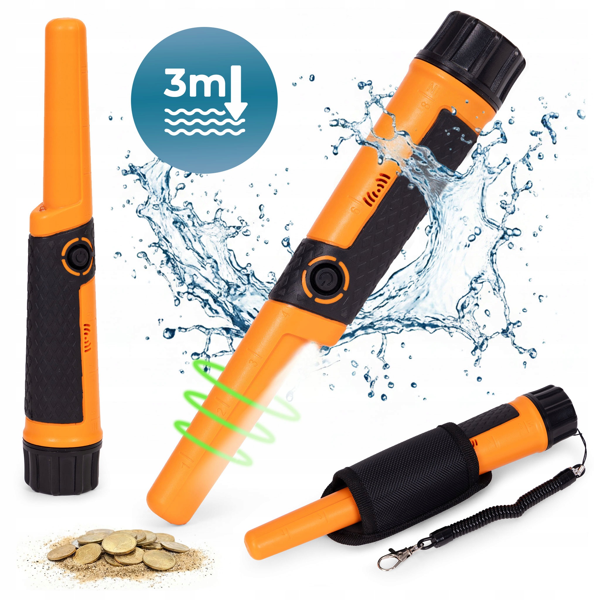 Detektor kovů Pinpointer, ruční vodotěsný detektor s Led svítilnou