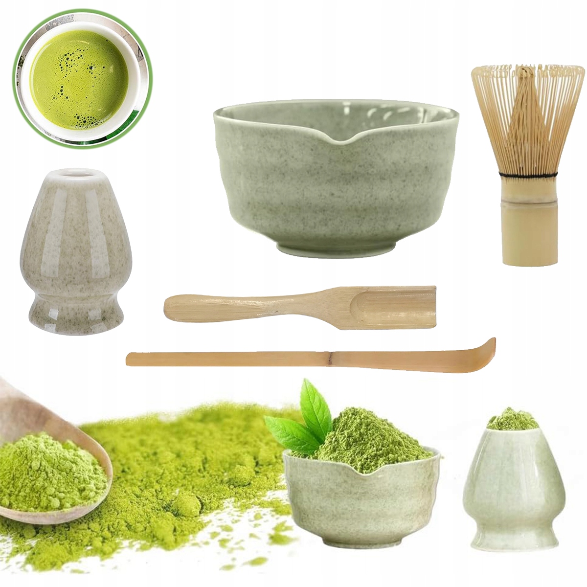 Sada na čaj Matcha, 5-dílná Startovací Sada pro zelený čaj