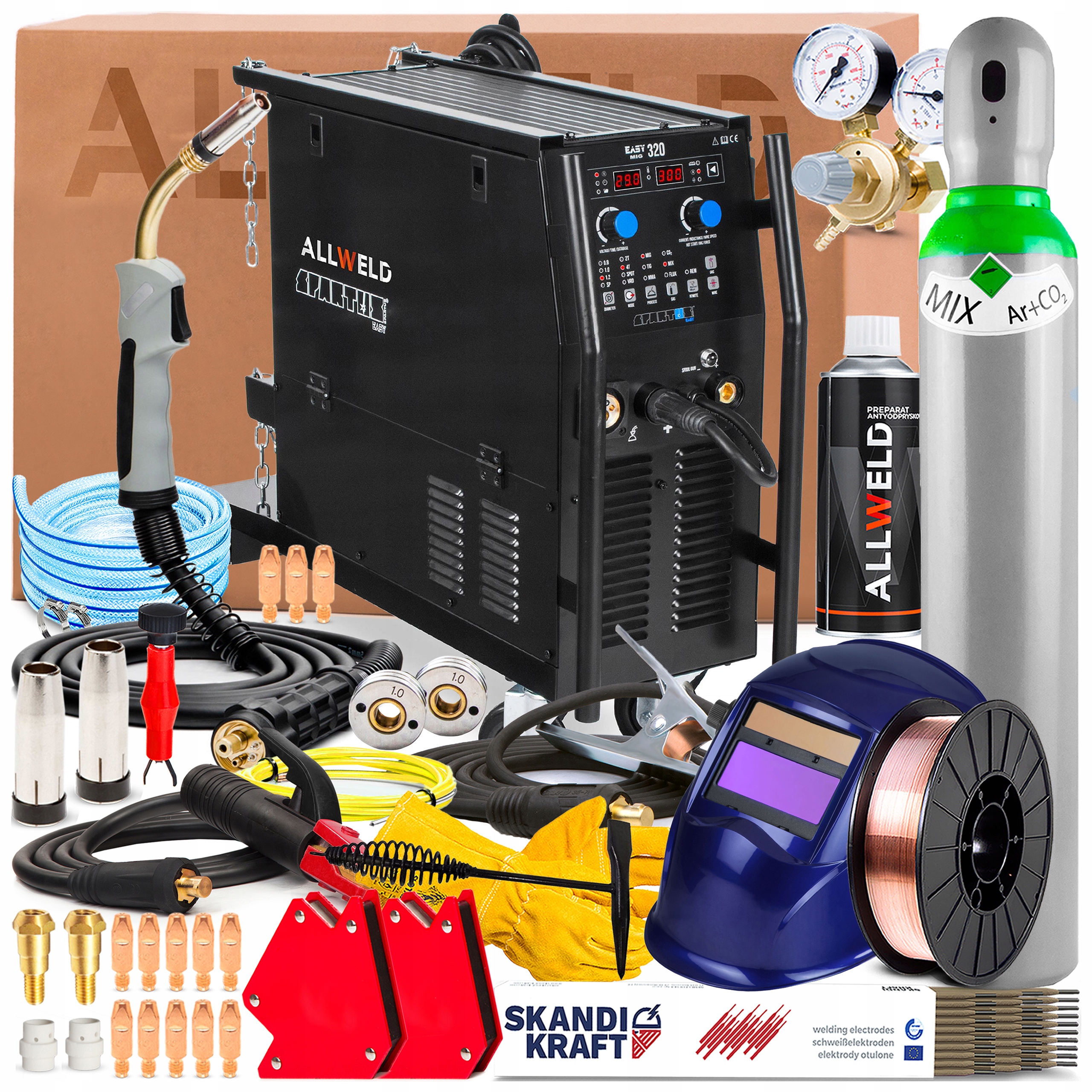 Svařovací Stroj Spartus Easymig 320 400V 300A Synergie Lutosvařování Tig Lift 2T/4T