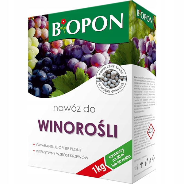 Nawóz do winorośli 1kg Zastosowanie do krzewów owocowych