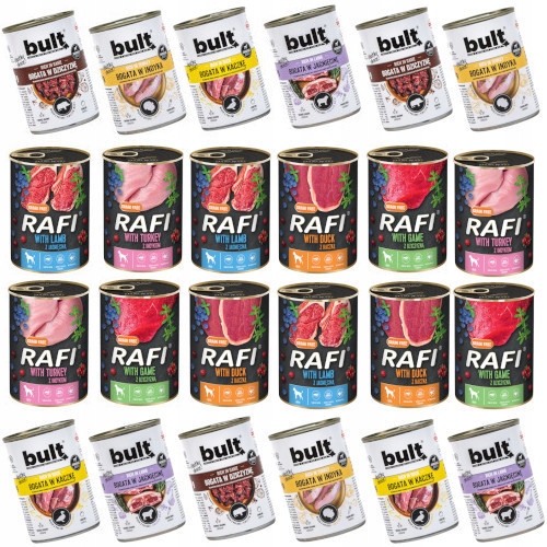 Zestaw dla psa 24x400g: 12x Bult 12x Rafi