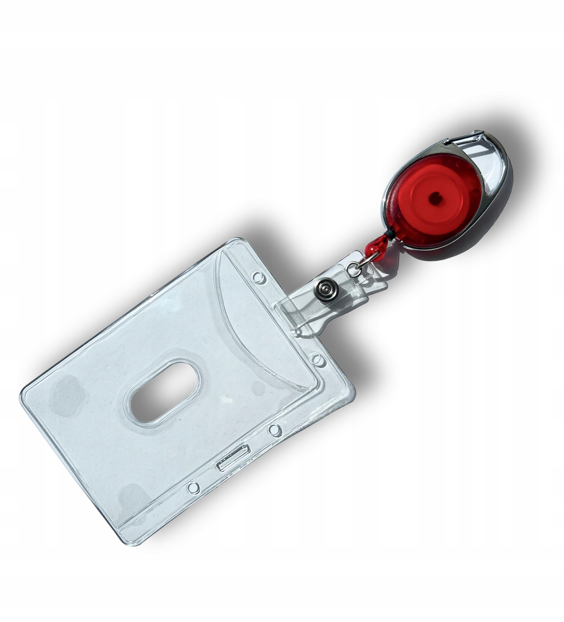 IDENTYFIKATOR NA KARTY HOLDER ETUI RETRAKTOR SIPASS - CZERWONY