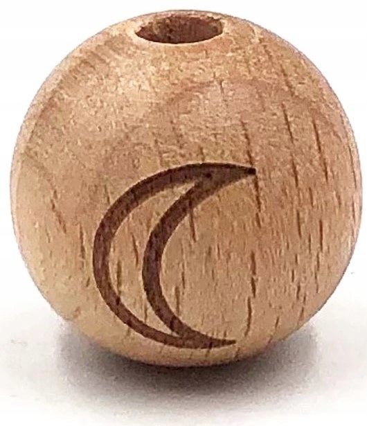 Koraliki drewniane Buk Diy Grawer Znak 16mm 1szt