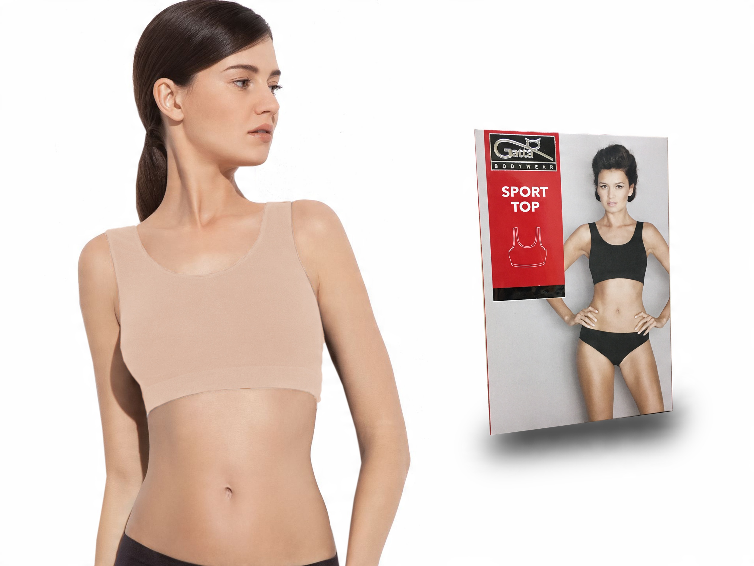 

Gatta Sport Top bezszwowy biustonosz, natural, L