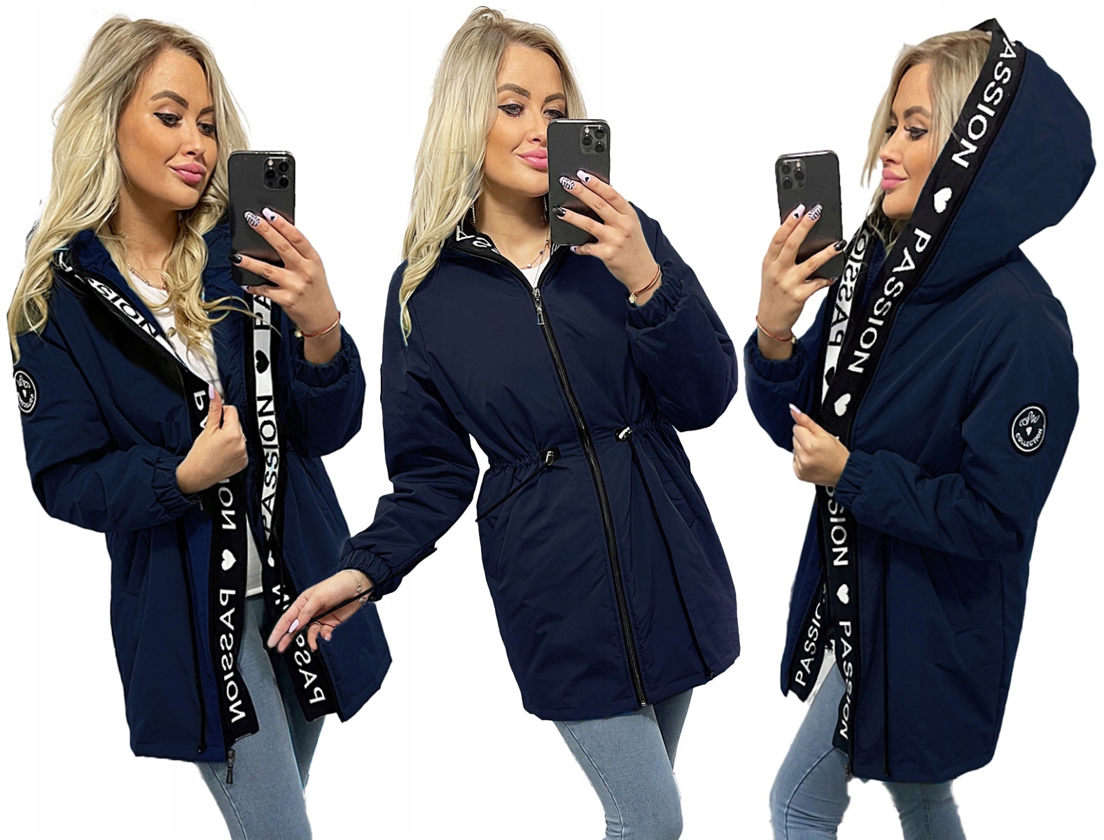 Asymetrická Parka bunda S Kapucí 4 Barvy 3XL