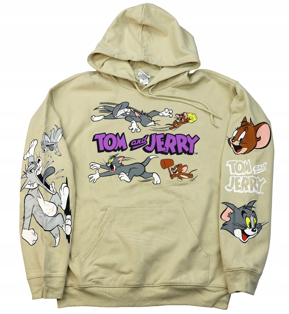 Pánská mikina pro mládež s kapucí Tom and Jerry vel. M Kočka Myš Kapsa