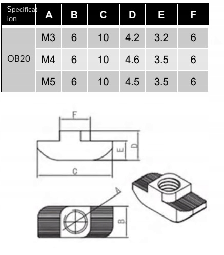 NAKRĘTKA MŁOTECZKOWA ROWKOWA M5 T6 PROFIL 20X20 Marka Inny producent