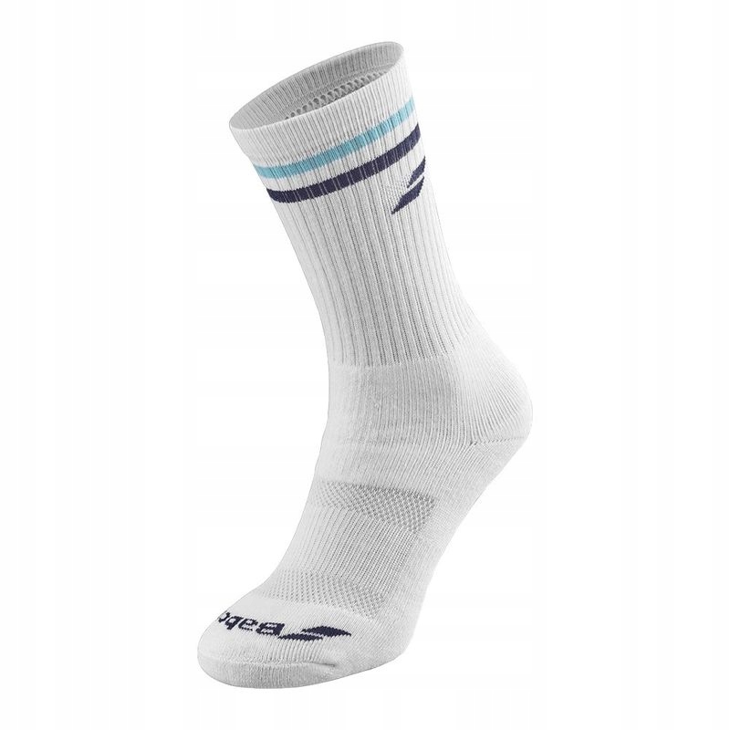 SKARPETY SPORTOWE TENIS BABOLAT TEAM SINGLE SOCKS 1 PACK WHITE/BLUE 39-42