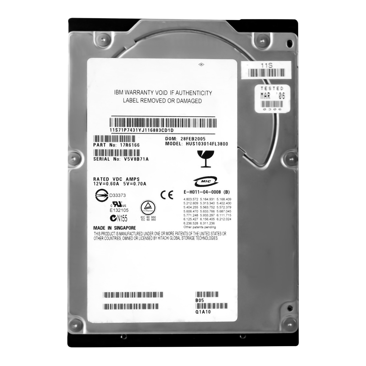 Ibm 71P7431 146.8GB 10K 8MB Scsi U320 3.5'' HUS103014FL3800