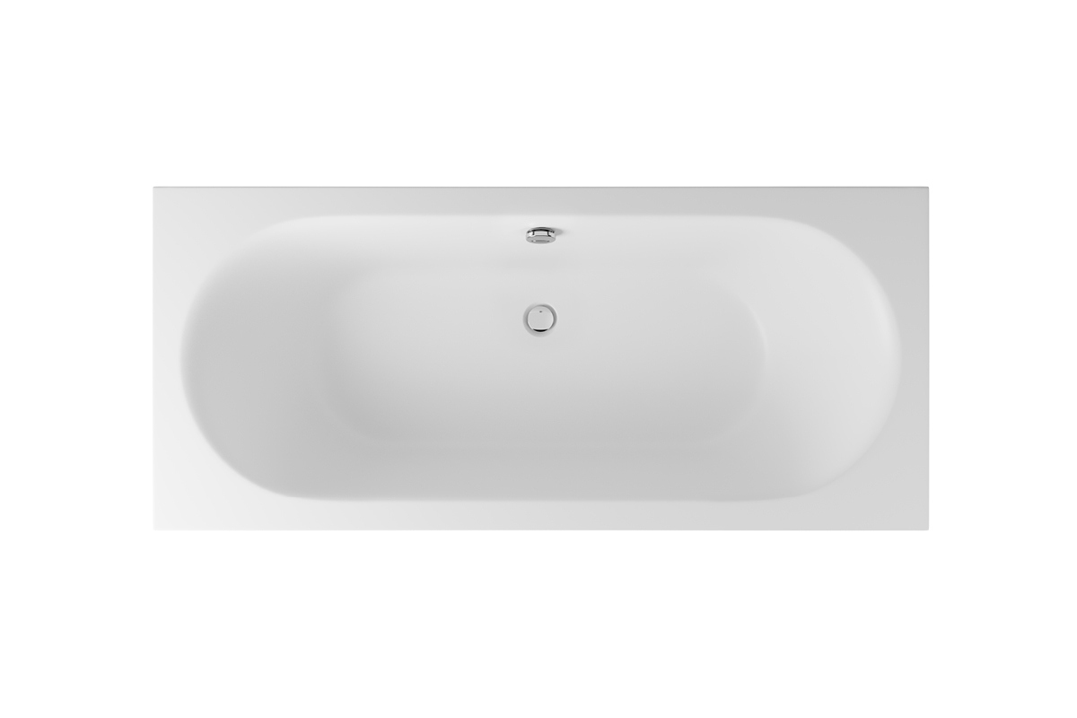 Minimalistická vana Oceana Slim 160 x 75 cm, bílá matná, obdélníková