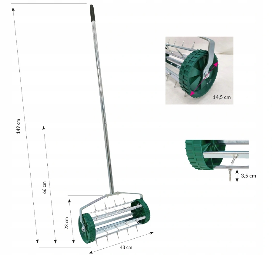 Aerator Ręczny Wertykulator Do Trawy Na Kółkach Kod producenta OGR-03070