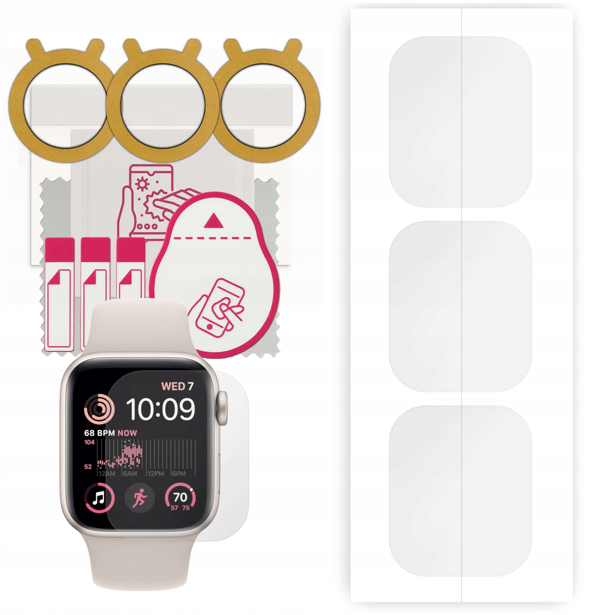 2x Folia ochronna hydrożelowa apgo Hd Hq Flex do Apple Watch Se 2022 (40mm)