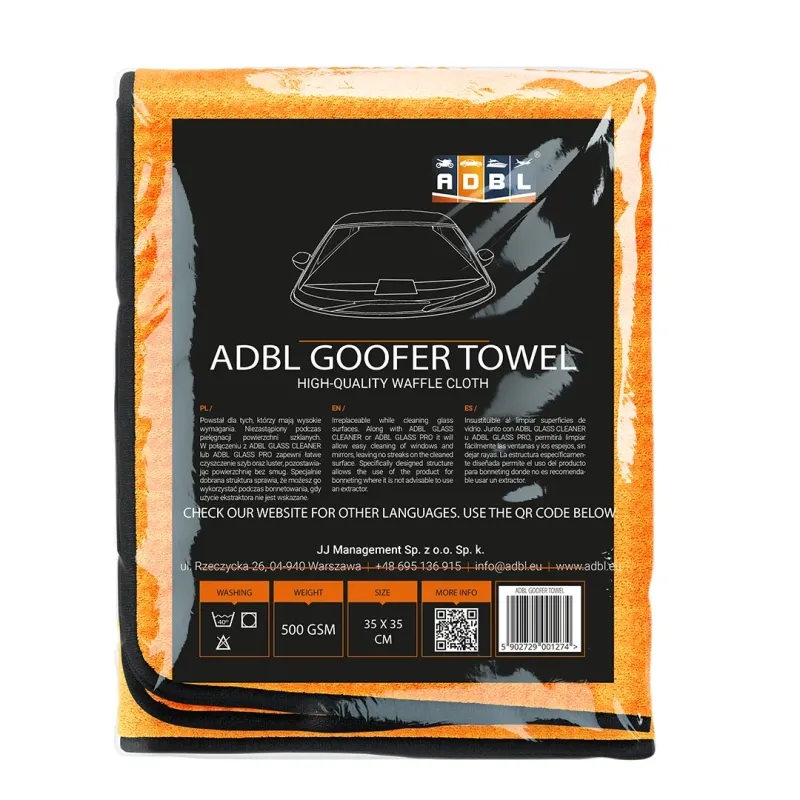 Ręcznik Z Mikrofibry Do Szyb Adbl Goofer Towel 35x35 cm pomarańczowy