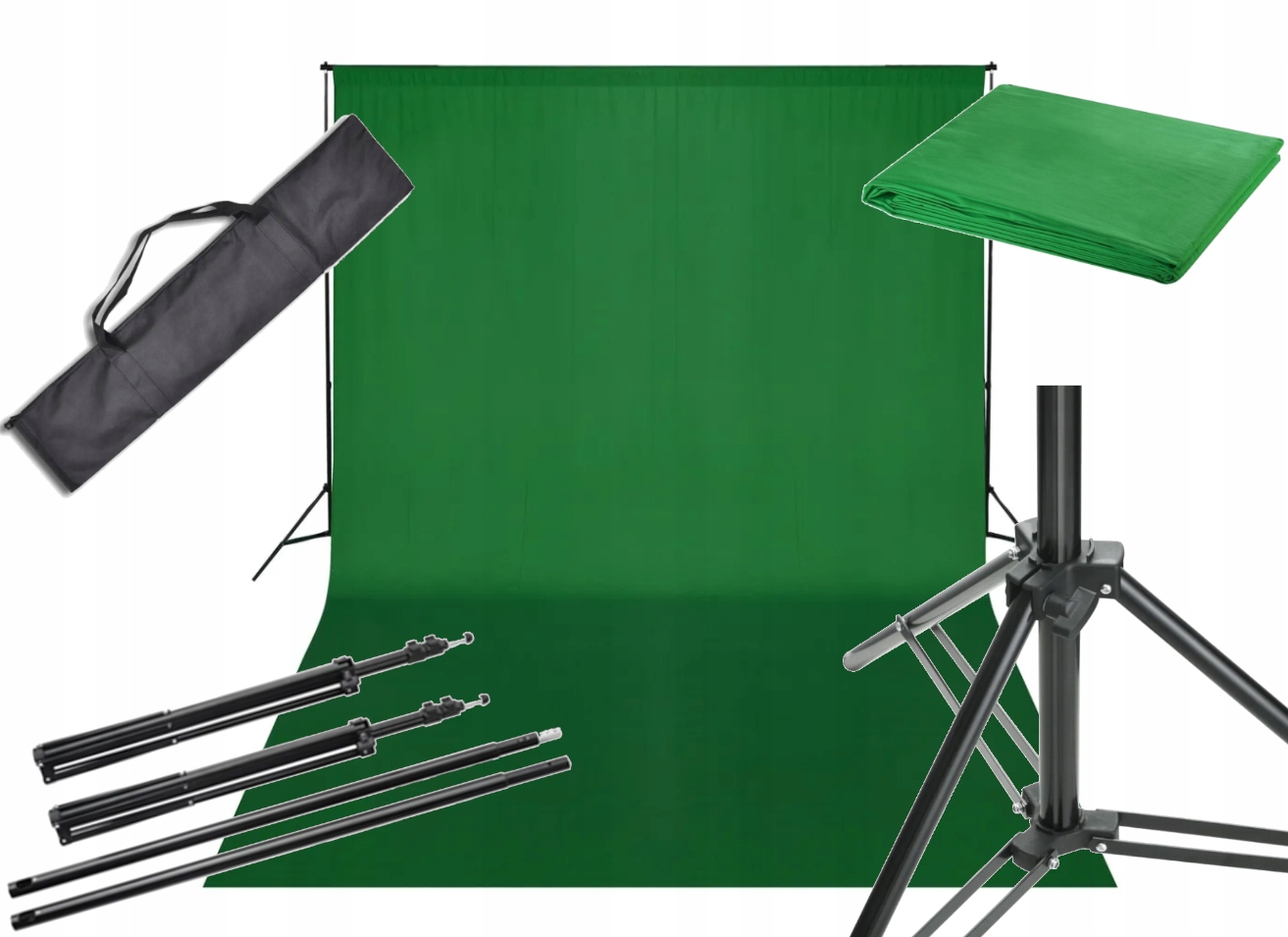 Zielone Tło Fotograficzne Ze Statywem 500 x 300cm 5x3m Green Screen, ekran