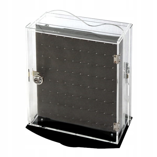 Expozitor na náušnice Pro Piercing uzamykatelná skříňka z plexiskla na 160 kusů