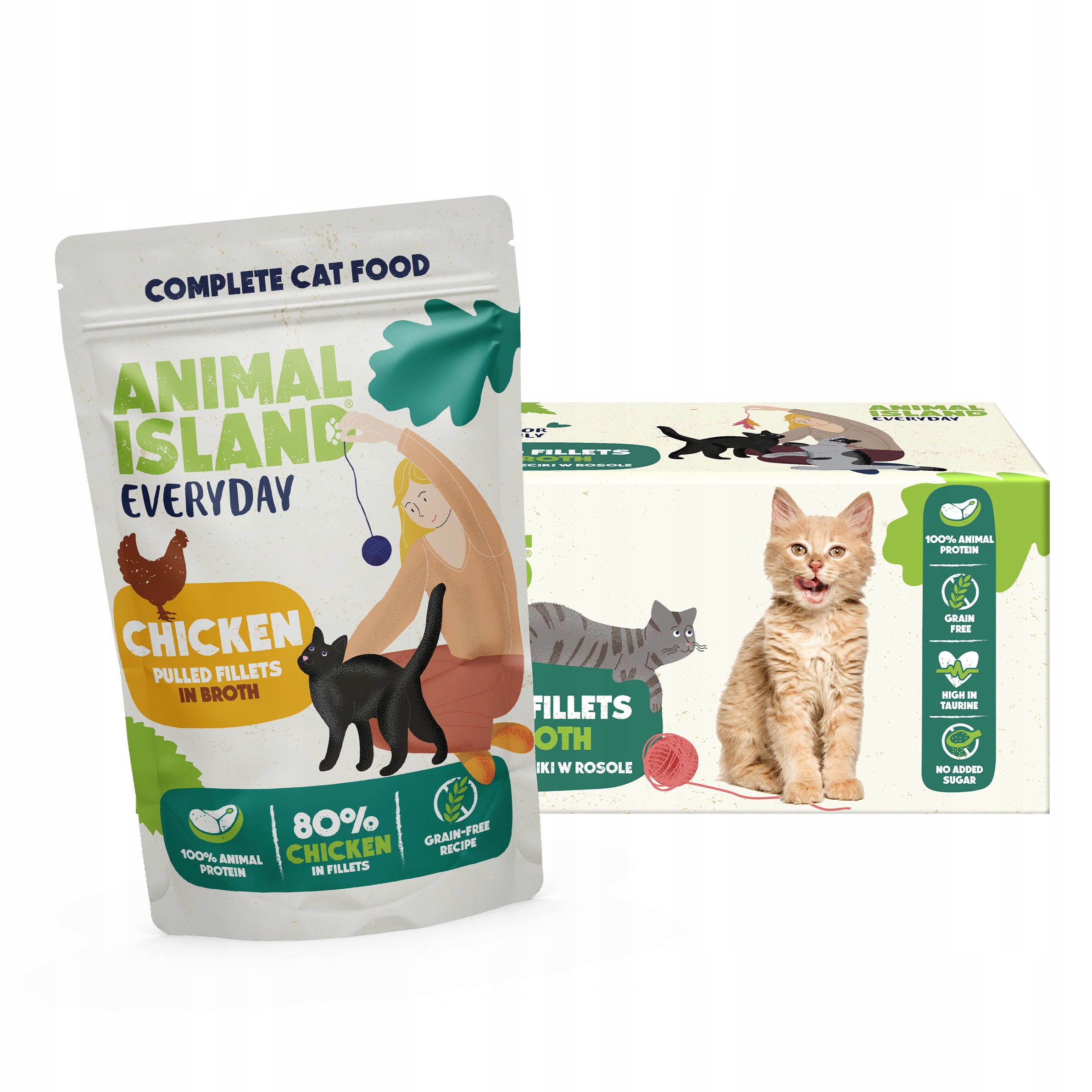 Mokra Karma Dla Kota Saszetki 40x85g Monopak Animal Island Kurczak W Rosole