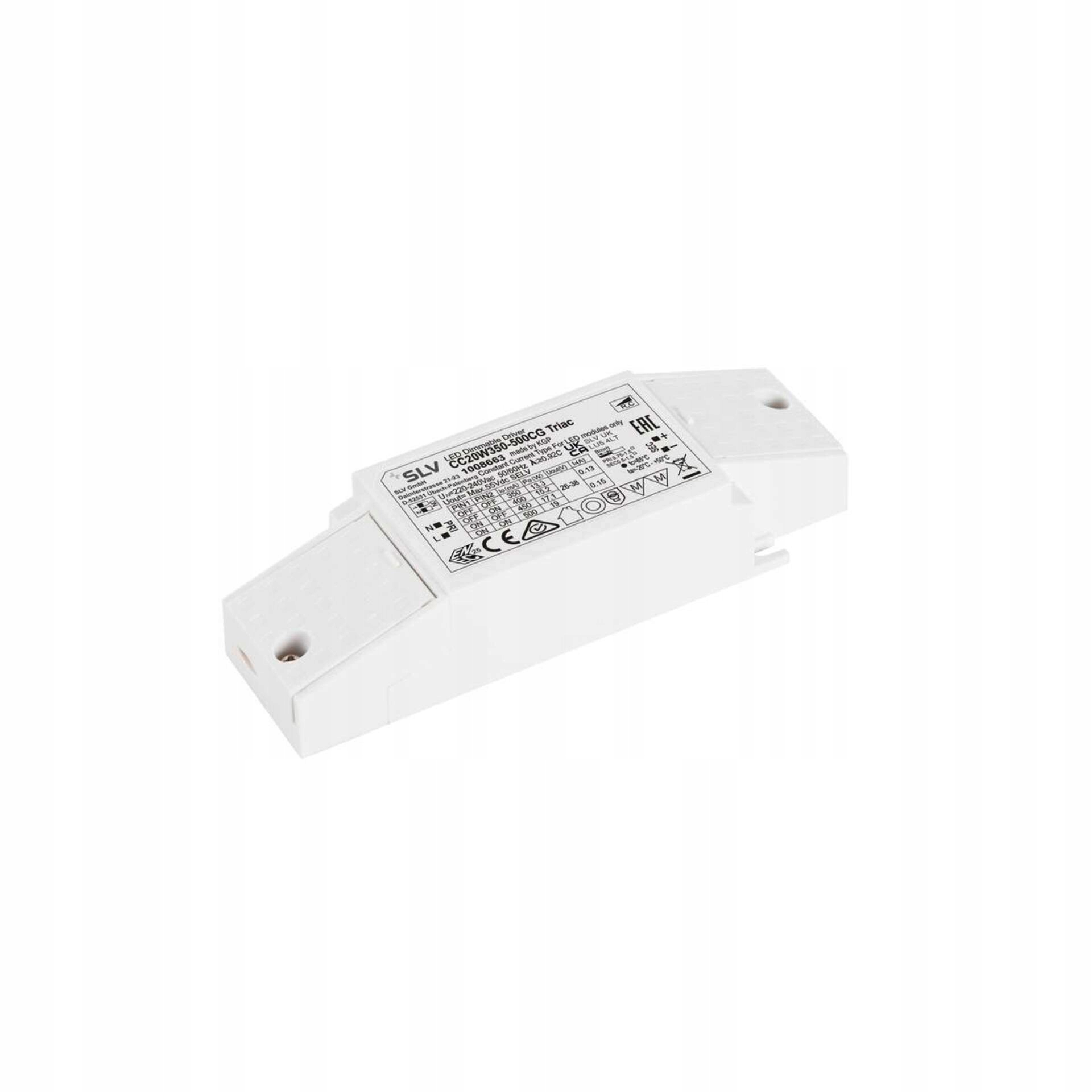 Led ovladač Slv 20W 350-500mA fázové stmívání IP20 bílý