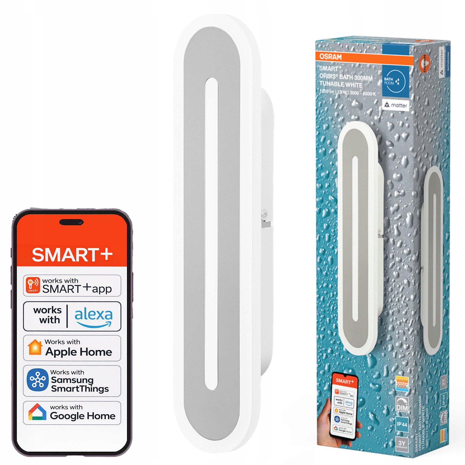 Led lampa Kúpeľňové svietidlo 13W 600lm Cct IP44 Smart+ WiFi Matter Osram