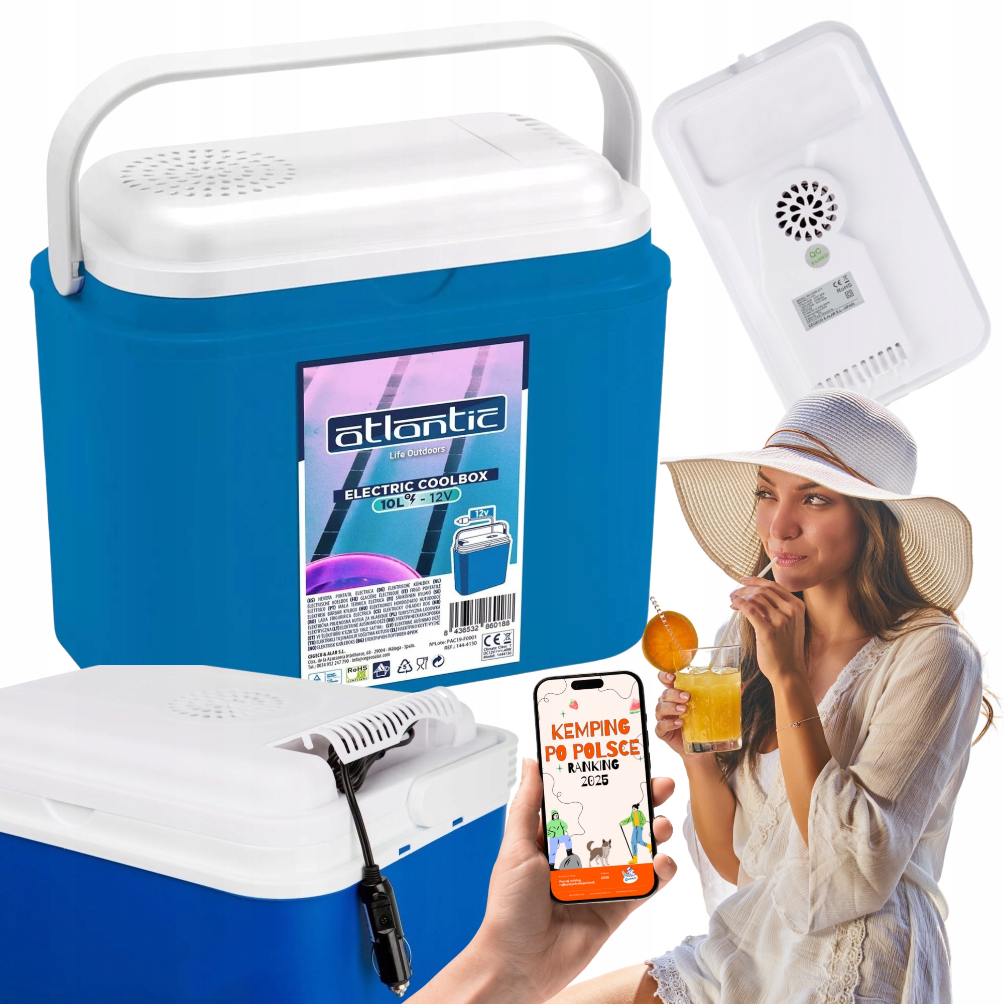 Autochladnička Kamai Atlantic 10L 12V, kompaktní chlazení nápojů