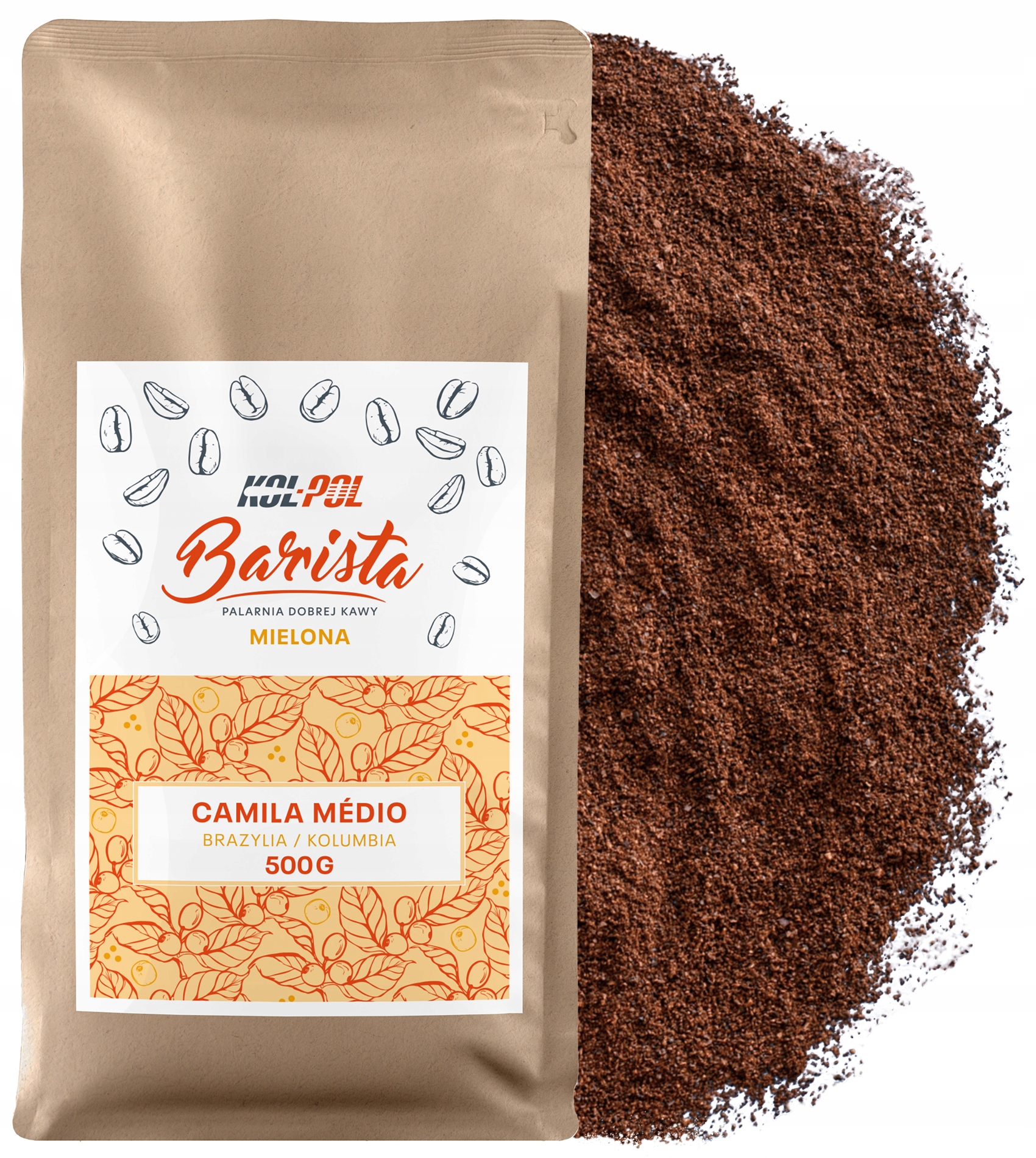 Levně Mletá Káva 500 g Káva 100% Arabica Čerstvě pražená Camila Medio x Kol-Pol