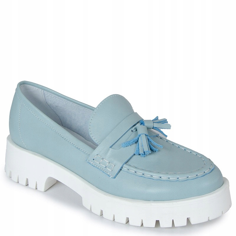 Chebello 2821 Modré Kožené Mokasíny 40