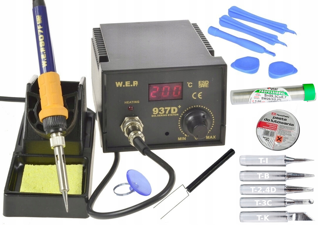 

Lutownica Grotowa Wep 937D+ 75W Zestaw Narzędziowy