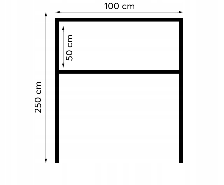 TABLICA PARKINGOWYA PARKING TWOJA WŁASNA TREŚĆ 100x50 KONSTRUKCJA 250 CM Wysokość produktu 250 cm