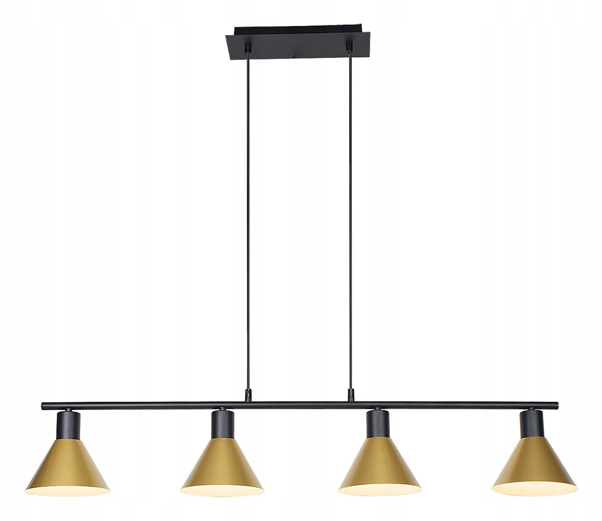 Rabalux Alvaro závesné svietidlo 4xE27 matná čierna zlatá, kov, 100 cm