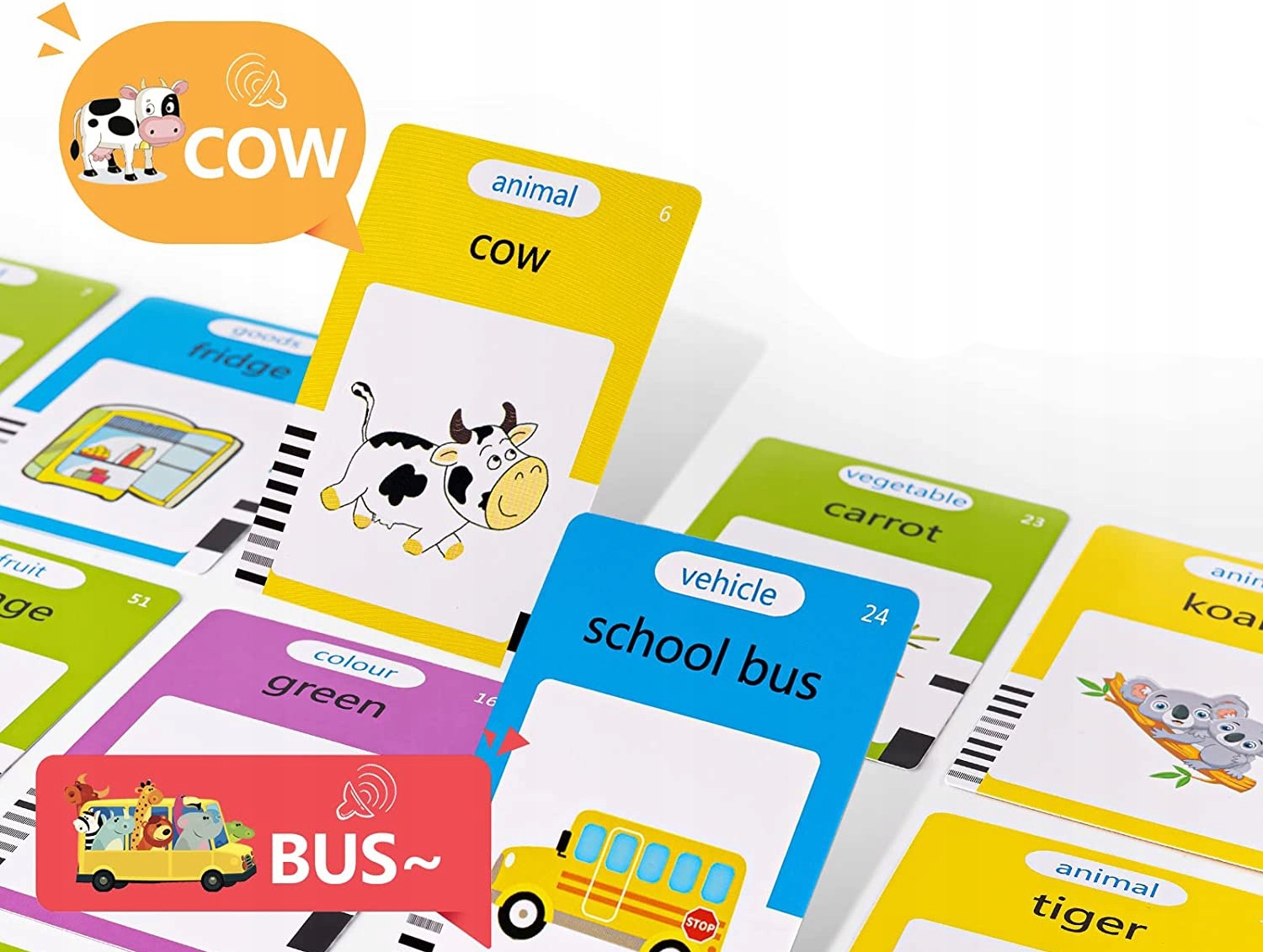 ZABAWKA DO NAUKI ANGIELSKIEGO SŁÓWKA 224 KARTY Głębokość produktu 2 cm