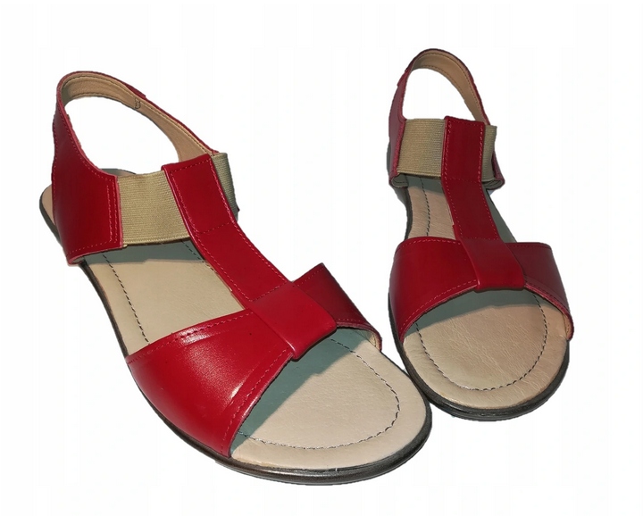 

015.Sandały "rzymianki" z gumą-skóra nat