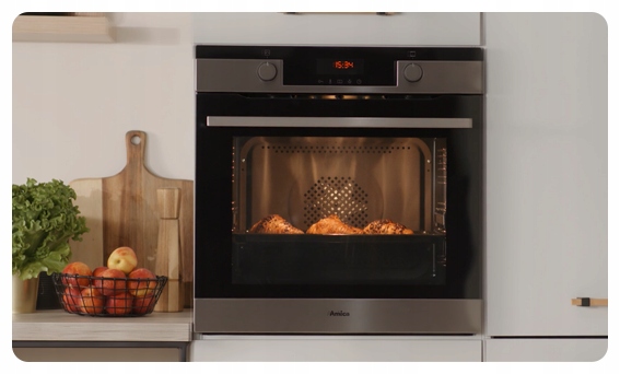 NOWOŚĆ! Piekarnik AMICA ED57545V STUDIO STEAM + ZŁOTE DODATKI Szerokość produktu 59.5 cm