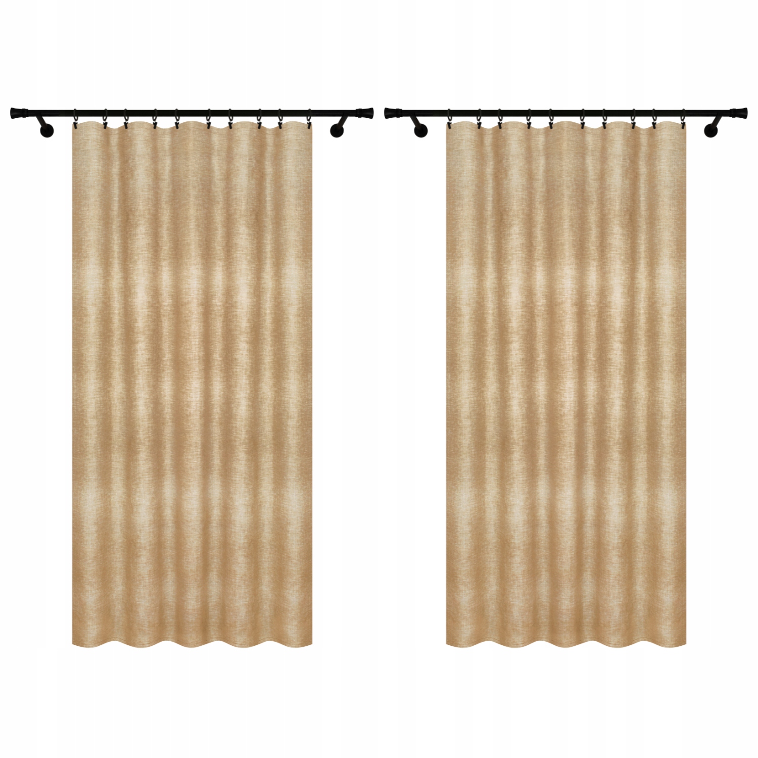 Tunelové Záclony 2 Ks 140x250 CM Béžové Záclony Na Řasící Pásce