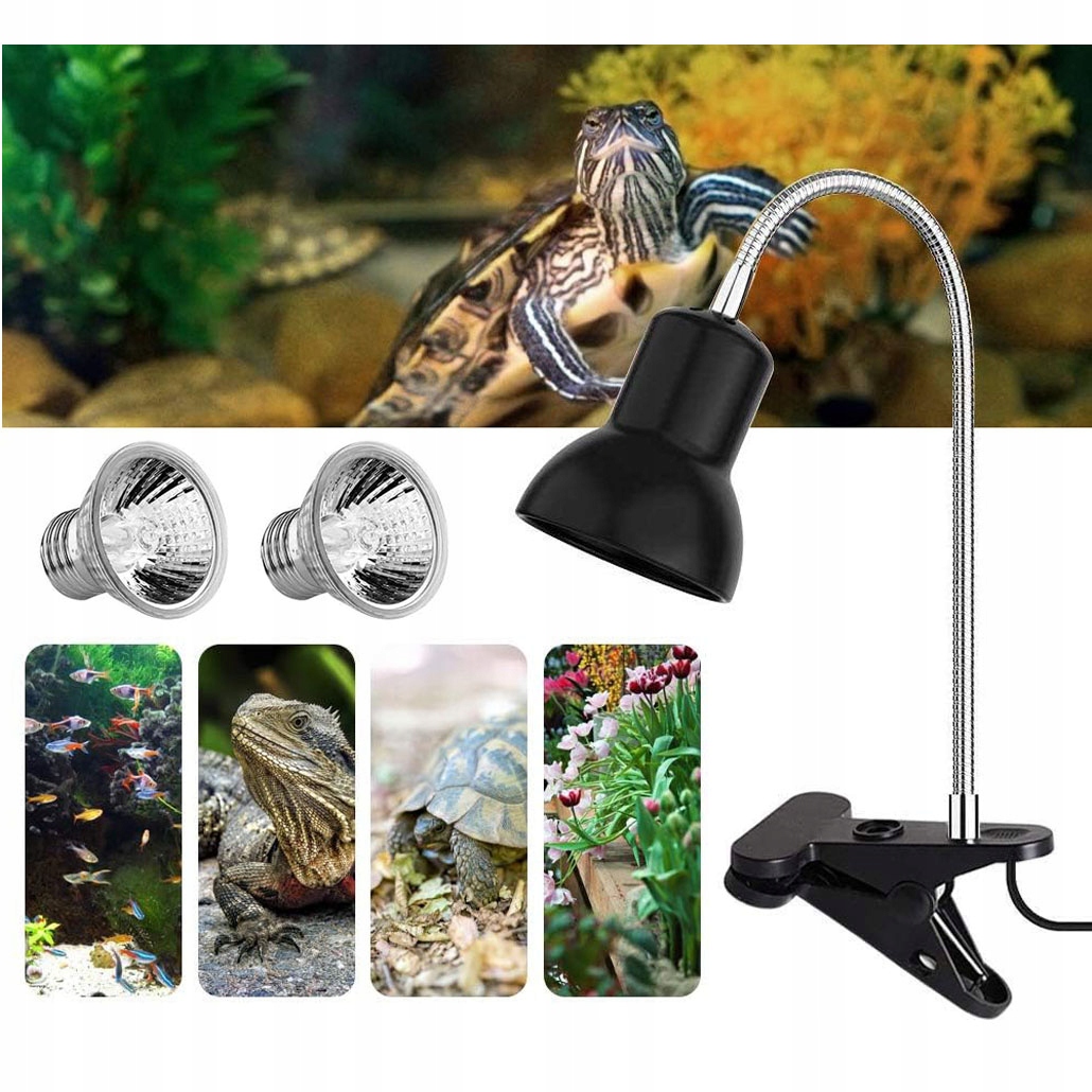 Levně Topná Lampa Pro Želvy S Uva Uvb Žárovkou A Otočnou Svorkou O 360°