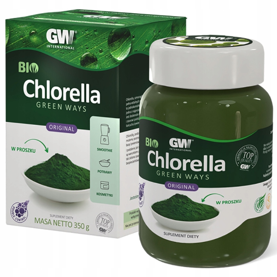 Bio Chlorella Green Ways w proszku 350g Oczyszczanie organizmu